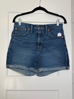 Madewell High-Rise Blue Denim Shorts (28)